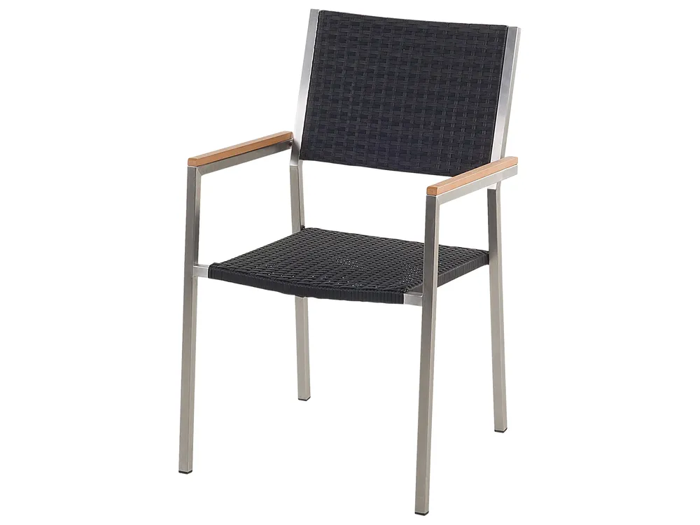 Gartenmöbel Set 4-Sitzer MALETTO/GROSSETO Polyrattan Schwarz_938141