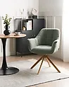 Dining Chair Swivel HAYDEN Boucle Light Green