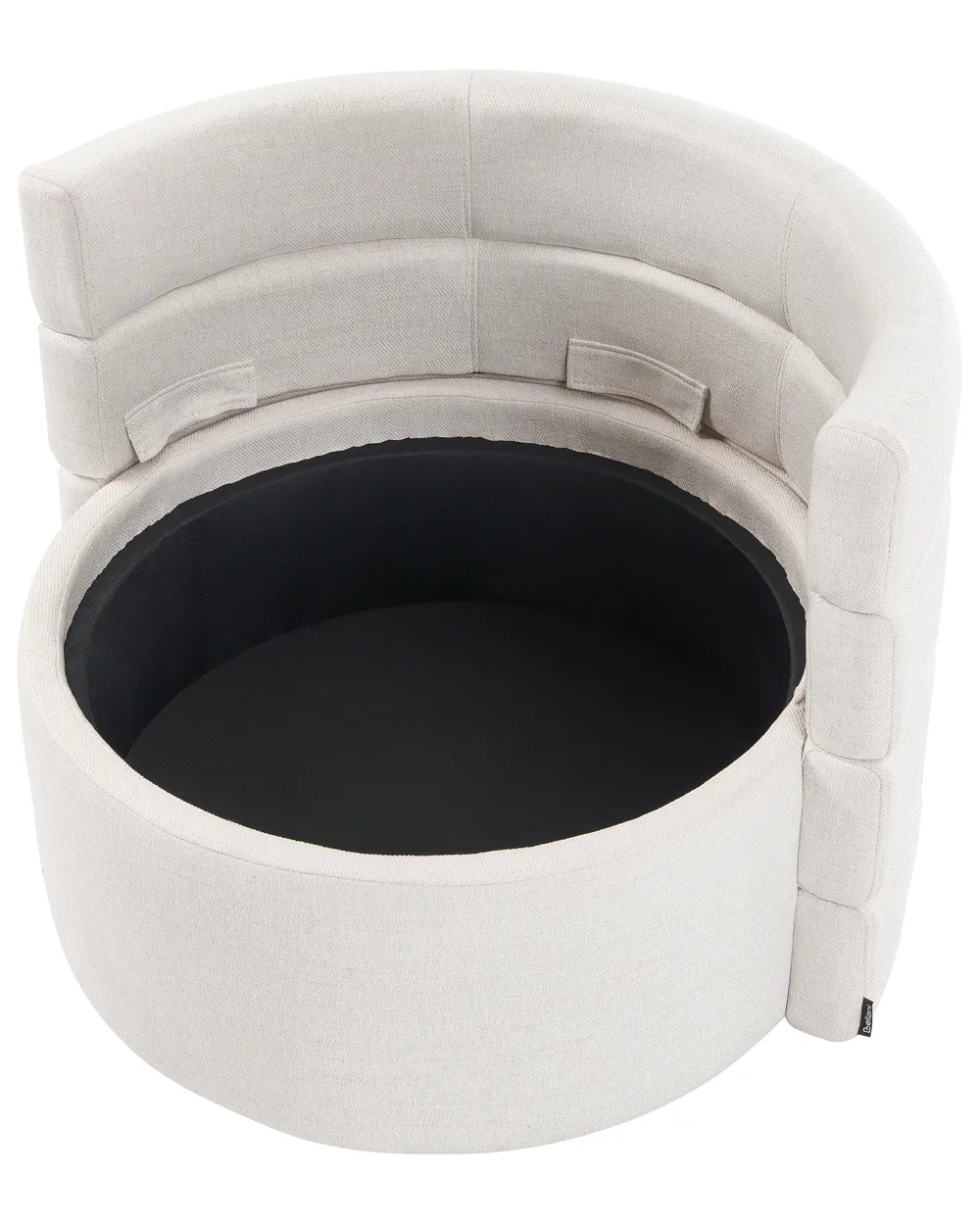 Swivel Armchair RANDERS with Storage Fabric Off-White_1063321