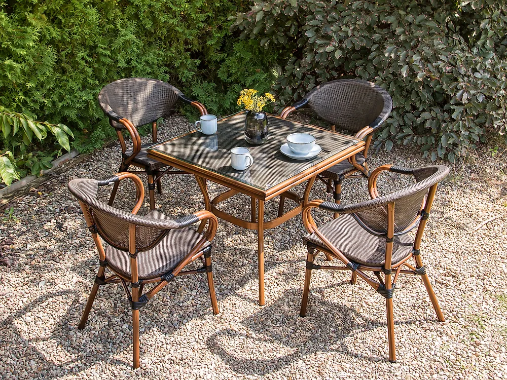 Gartenmöbel Set 4-Sitzer CASPRI II Metall Grau