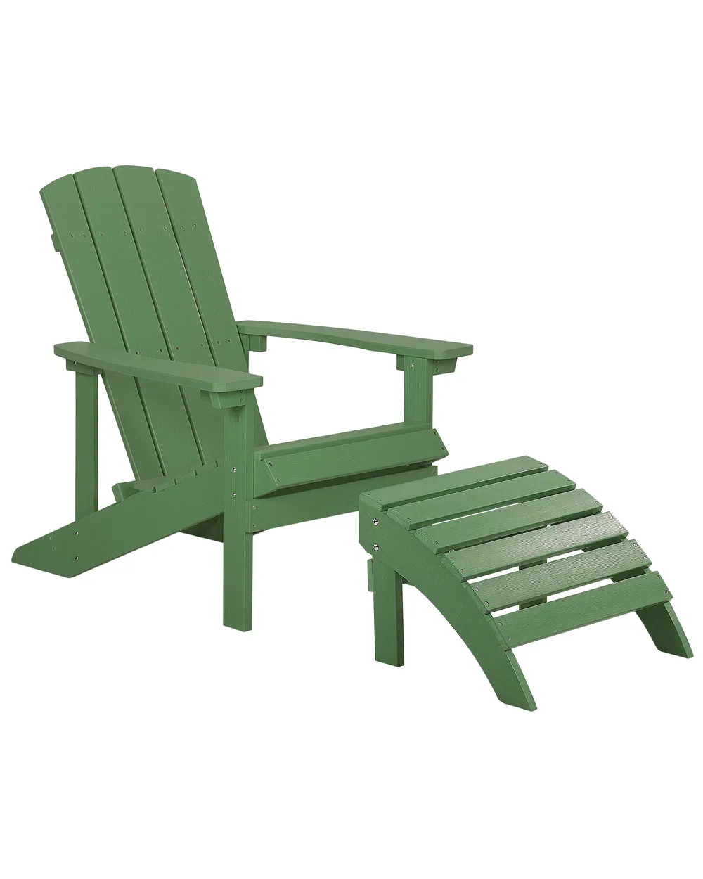 Gartenstuhl ADIRONDACK mit Fußstütze Grün