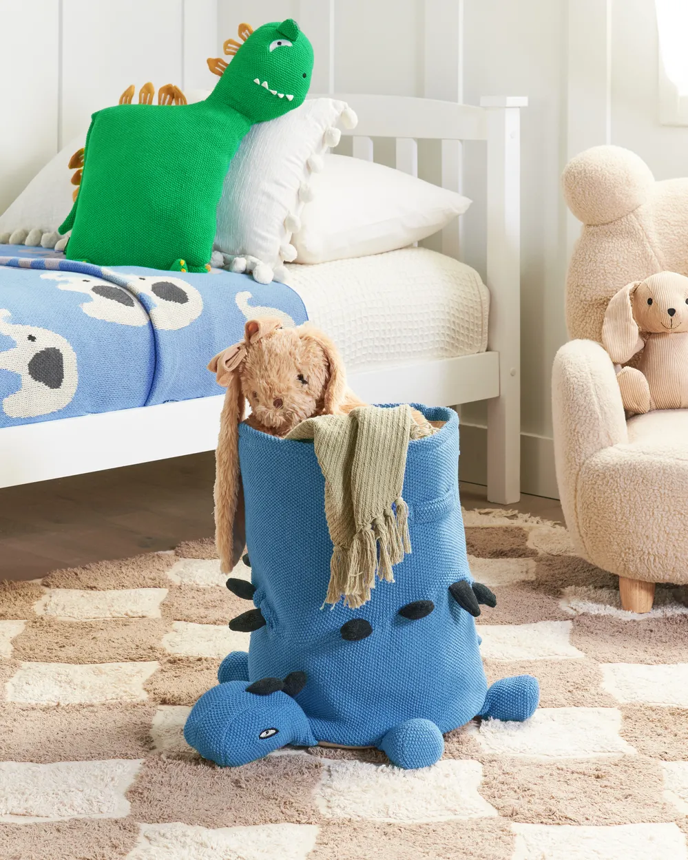 Kinder Aufbewahrungskorb Dinosaurier BAGNU Baumwolle Blau