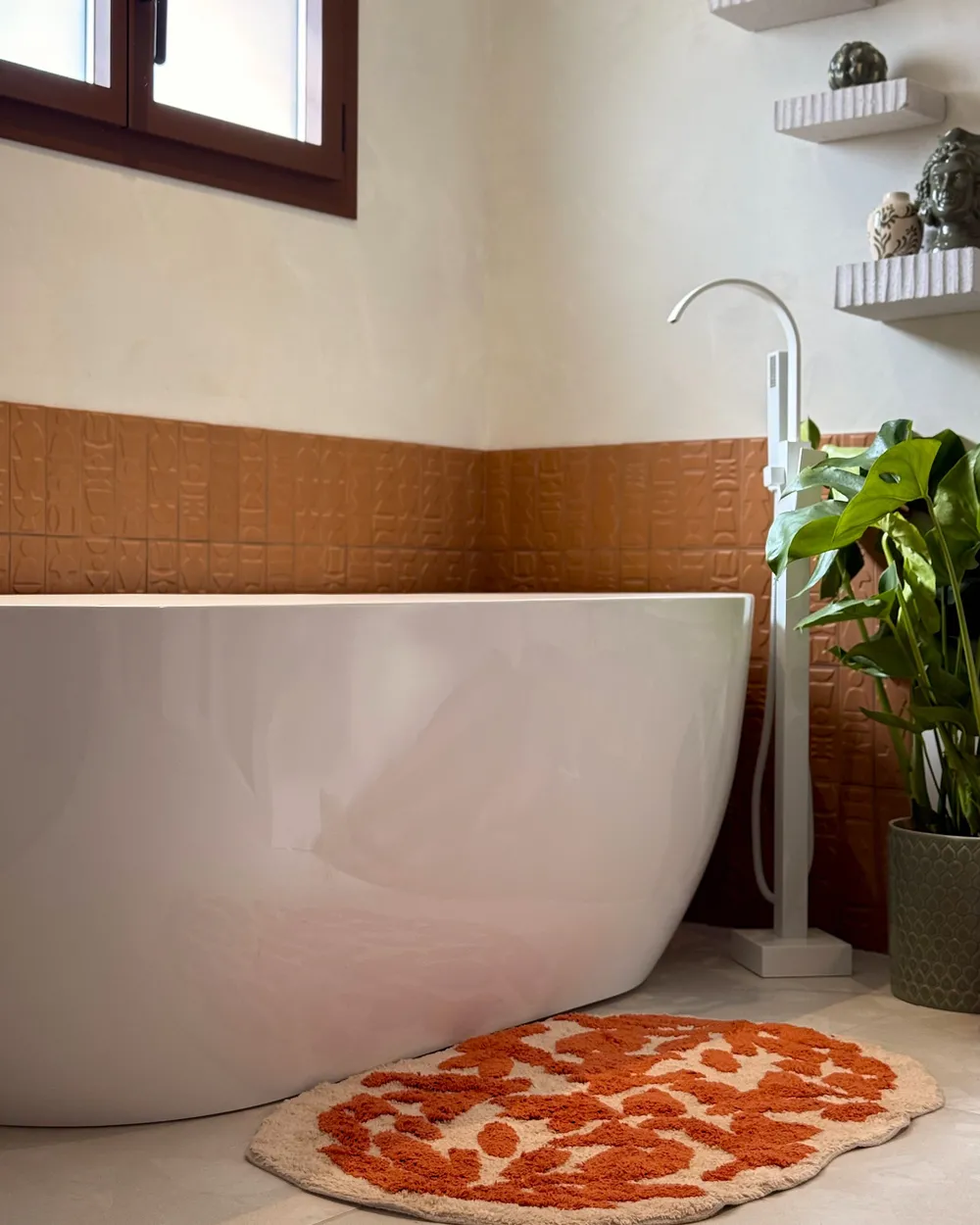 Bath Mat DERIK Orange 60 x 90 cm Cotton_1017800