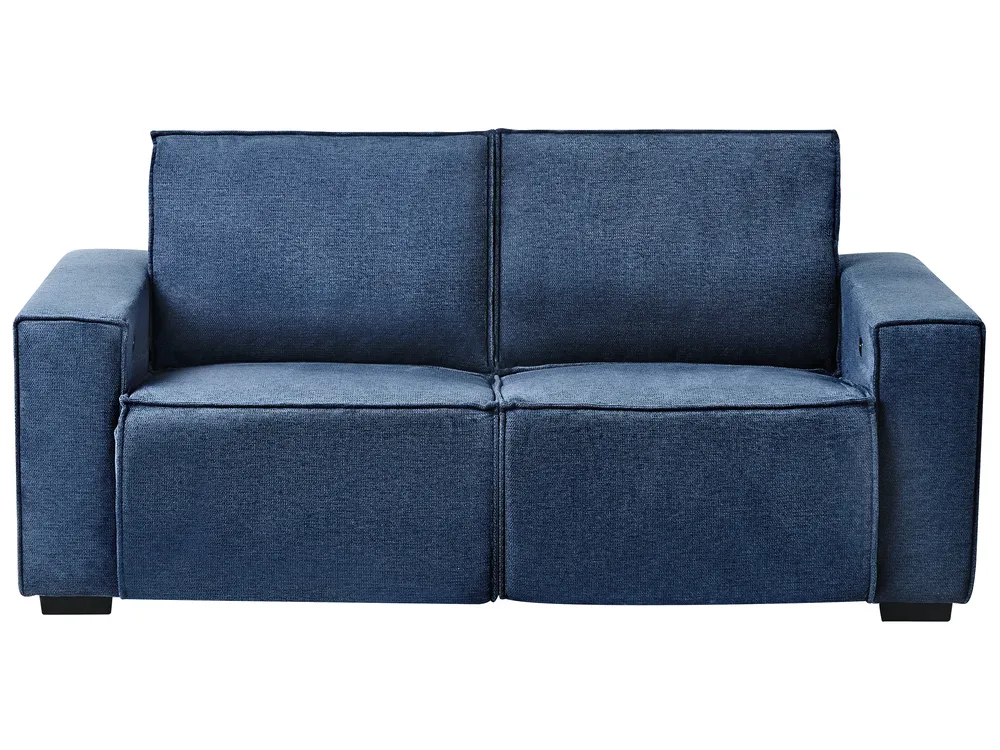 Electric Recliner Sofa 2 Seater NUKARI Fabric Blue_999326