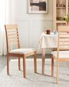 Esszimmerstuhl 2er Set ORTLEY Holz Hellbraun / Beige