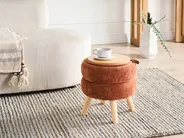 Pouf mit Stauraum HAWLEY Chenillegewebe Goldbraun_996427