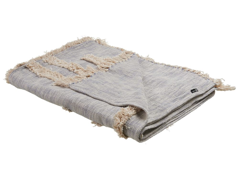 Plaid HOSPET Katoen 130 x 180 cm Grijs