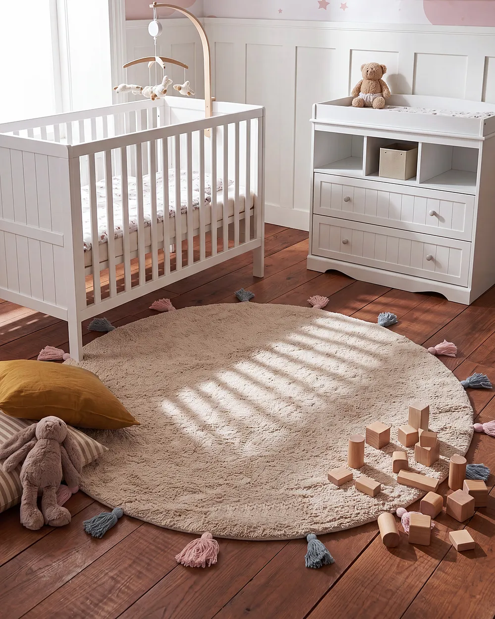 Kindervloerkleed KODINHI  Beige ø 120 cm Katoen