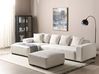 Ecksofa 4-Sitzer LUNGO mit Ottomane Cord Cremeweiß rechtsseitig