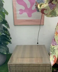 Garten Ecksofa mit Tisch 6-Sitzer BELVEDERE Polyrattan Weiß_1017547