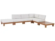 Garten Ecksofa mit Tisch 5-Sitzer SANZA modular Metall Weiß linksseitig_936210
