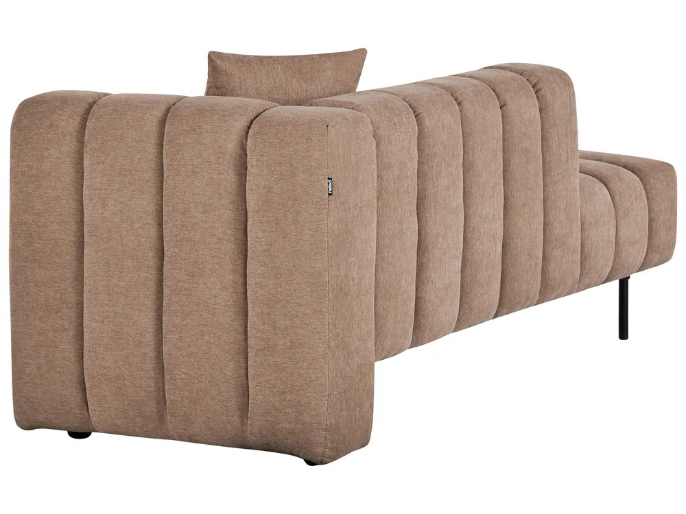 Rechtsseitige Chaiselongue LANNILS Stoff Hellbraun_941987