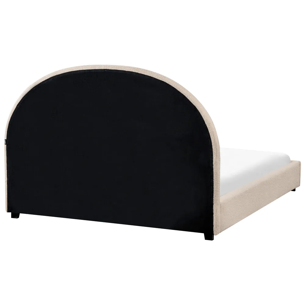 Bett mit Lattenrost Bouclé VAUCLUSE 140 x 200 cm Beige_975996