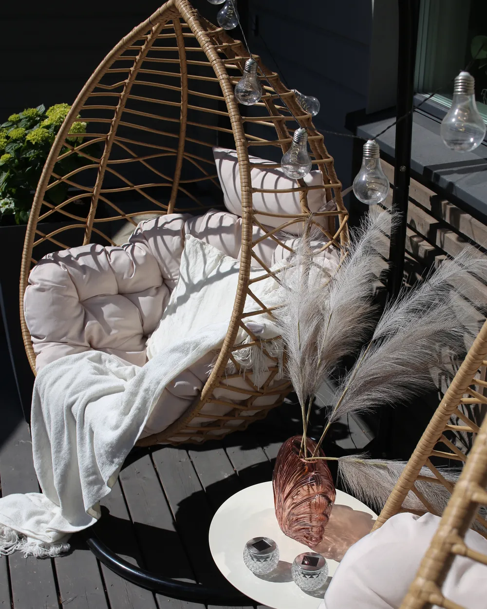 Hanging Chair with Stand ARSITA PE Rattan Natural_779500