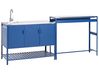 Outdoor-Küche 2er Set mit Spüle MAENZA Blau Metall