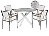 Gartenmöbel Set 4-Sitzer MALETTO/GROSSETO Metall Marmor Optik Grau / Weiß