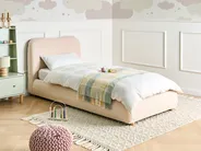 Bett mit Stauraum BLAGNAC Bouclé Hellbeige 90 x 200 cm_1026300