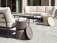 Set van 2 bijzettafels ATACAMA 32/40 cm 32/40 cm Bruin Beige_1172081