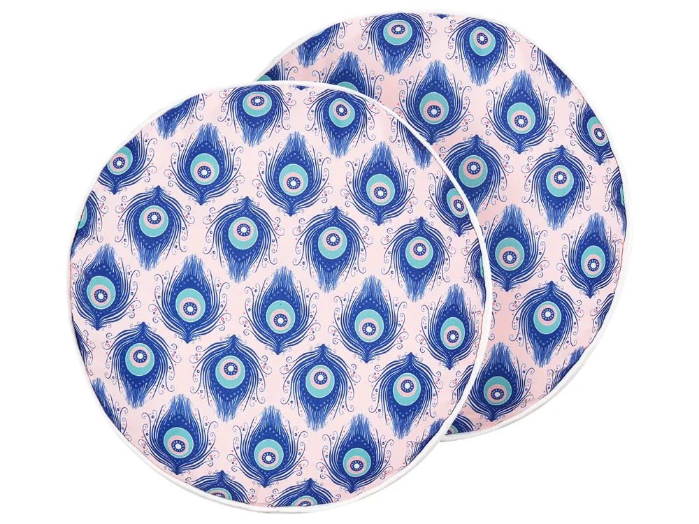Gartenkissen 2er Set CERIANA Tiermuster 40 x 40 cm Blau