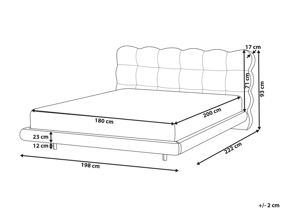 Bett mit Lattenrost Bouclé SOULISSE 180 x 200 cm Cremeweiß_992695