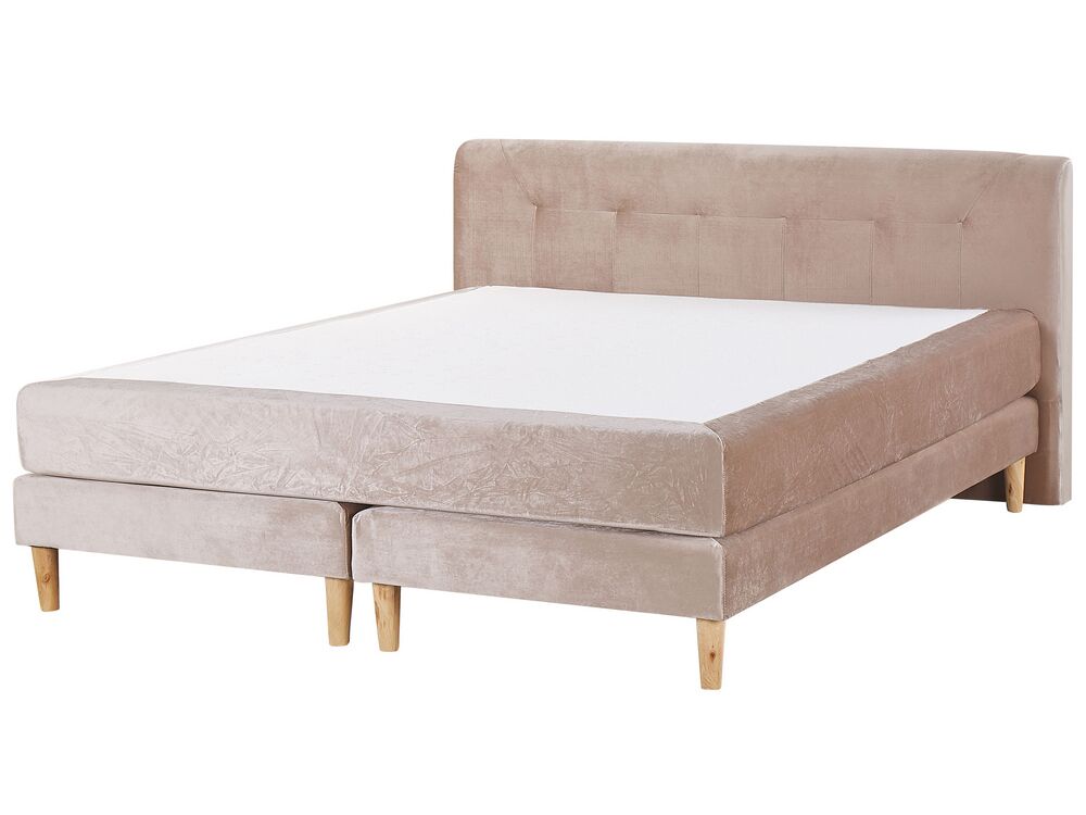 Boxspring Fluweel MARQUISE 180 x 200 cm Beige