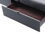 Schlafsofa 3-Sitzer FALSTER mit Stauraum Stoff Dunkelgrau_751421