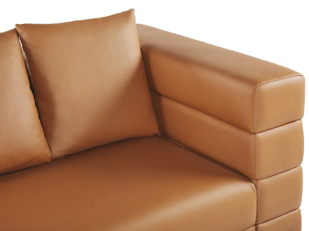 Sofa 3-Sitzer GRANNA Kunstleder Braun_819110