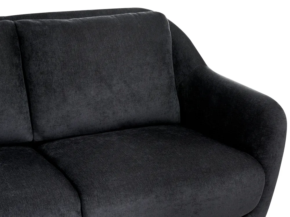 Sofa 2-Sitzer EIBY Chenillegewebe Schwarz_1004385