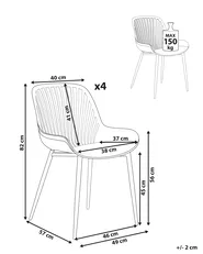 Set of 4 Dining Chairs KLEVE White_1006559