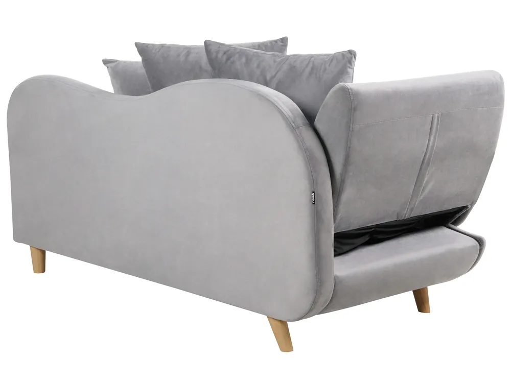 Linksseitige Chaiselongue MERI mit Stauraum Samtstoff Hellgrau_903548