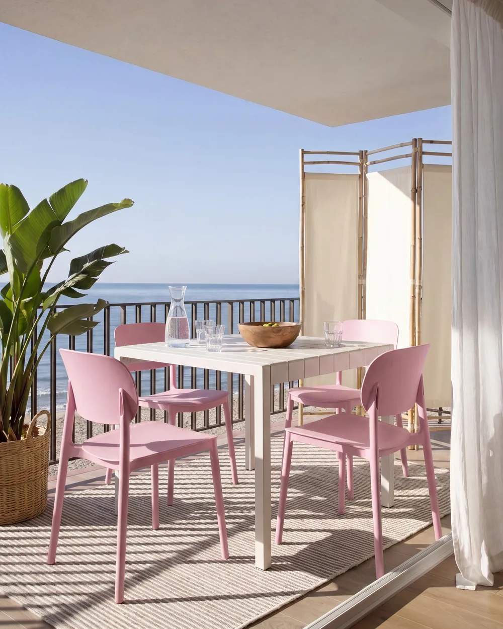 Set of 4 Garden Chairs TUPIZA Pink
