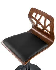 Set of 2 Bar Chairs PETERSBURG Swivel Faux Leather Black_953026