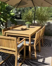 Gartentisch SASSARI II 180 cm 90 cm zertifiziertes Akazienholz Hellbraun_943246