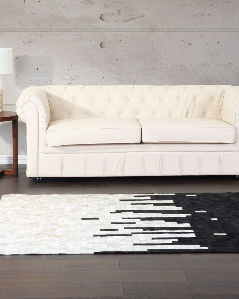 Teppich BOLU Schwarz 160 x 230 cm Echtleder