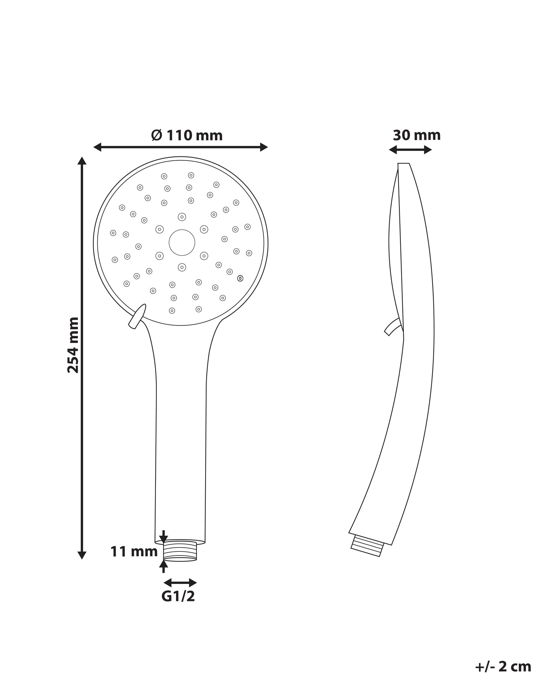Shower Head and Hose Kit CHURUN 4-function Black_988556