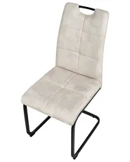 Set of 4 Dining Chairs CISCO Fabric Light Beige_1006500