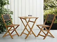 Bistro Set CONIOLO Akazienholz Braun / Schwarz_1184088