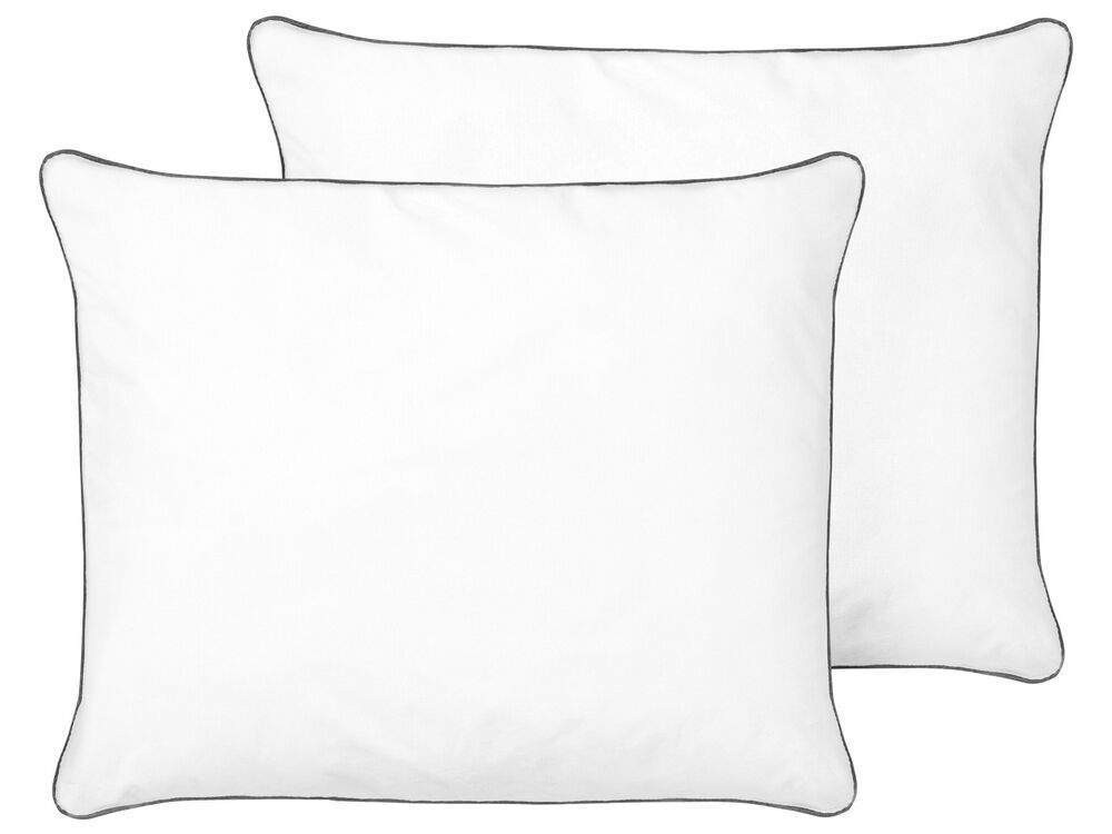 Kopfkissen 2er Set PELISTER Hoch 50 x 60 cm Mikrofaser Weiß