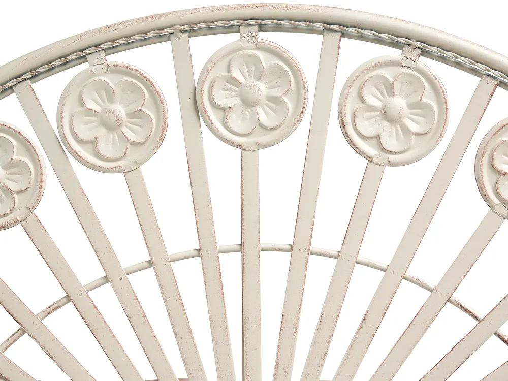 Outdoor Bistrotisch COGGIA 80 cm 37 cm Metall Hellbeige_1002630