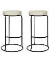 Set mit 2 Barhockern MILROY Kunstleder Hellbeige