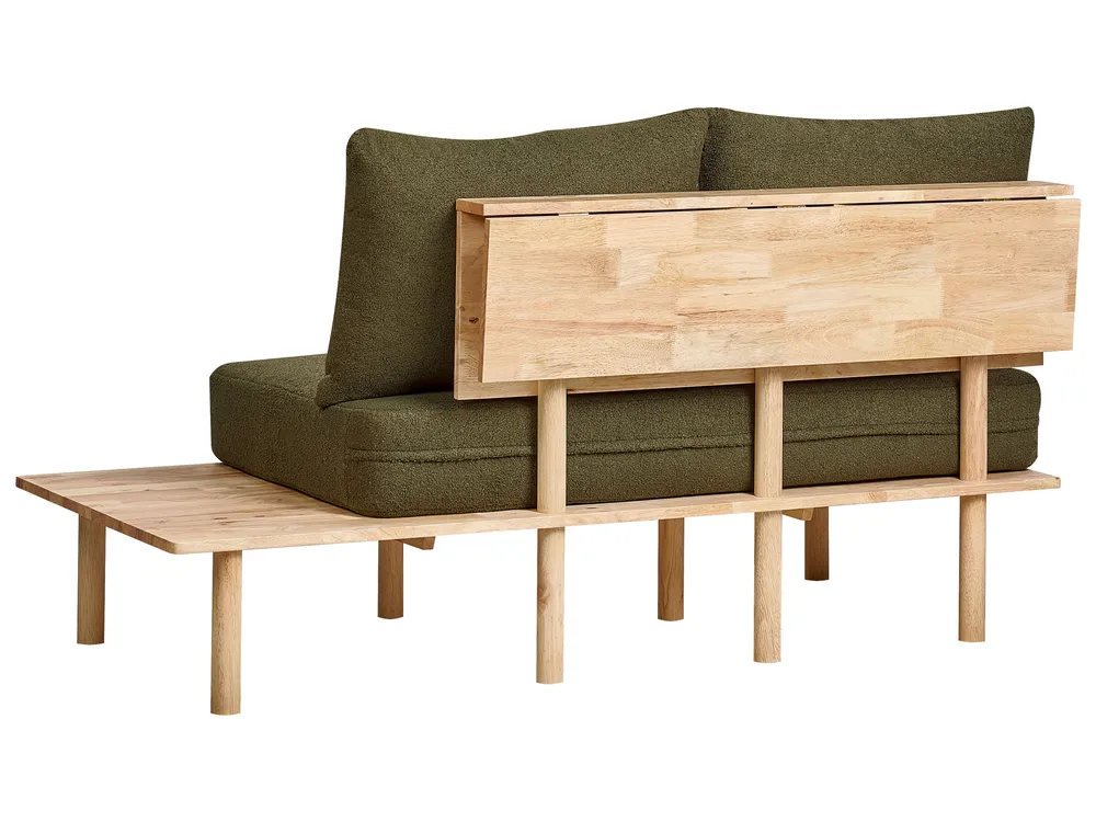 Sofa 2-Sitzer SALO mit Tischen Bouclé Dunkelgrün_932540