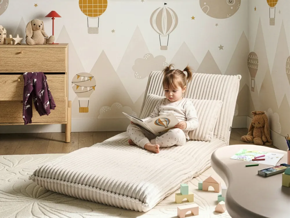 1-Sitzer Schlafsofa LYSEKIL Cord Cremeweiß