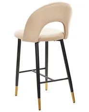 Set mit 2 Barstühlen FALTON Samtstoff Beige_795874