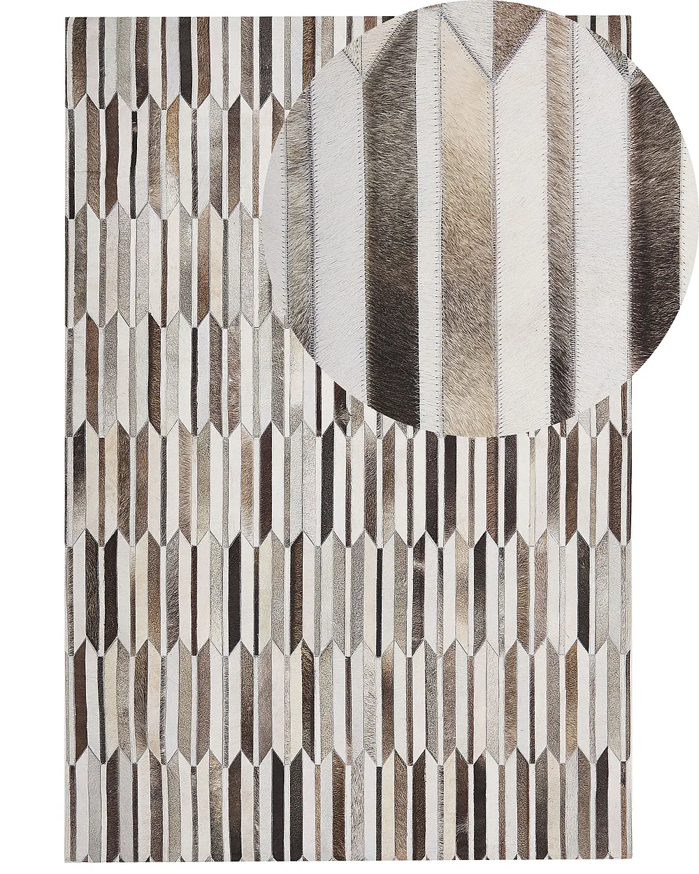 Teppich KULALAR Beige 160 x 230 cm Echtleder