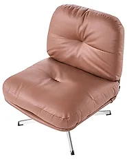 Swivel Armchair LOIMAA with Footstool Fabric Brown_1164629