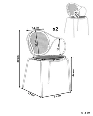 Gartenstuhl 2er Set IKARIA Metall Cremeweiß_1049335