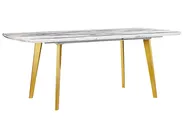Ausziehbarer Esstisch MOSBY Marmor Optik / Gold 160/200 cm 90 cm_793883