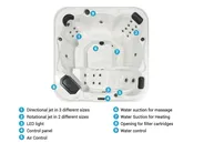 Outdoor Hot Tub with LED TULAROSA White_820190