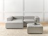 Modul Ecksofa 2-Sitzer ARDAL mit Ottomane Stoff Hellgrau rechtsseitig