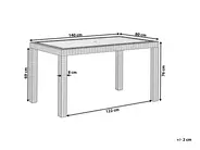 Garden Dining Table FOSSANO 140 cm 80 cm Light Grey_744815